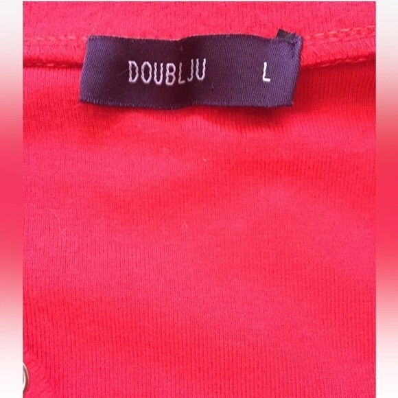Doublju Women Red Casual Size Large Long Sleeve Sweater Dress Stretchy - Picture 7 of 12
